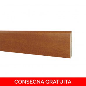 BATTISCOPA IN LEGNO Impiallacciato Tanganica verniciato Noce - 10 x 70 mm - CONFEZIONE RISPARMIO 24 ML