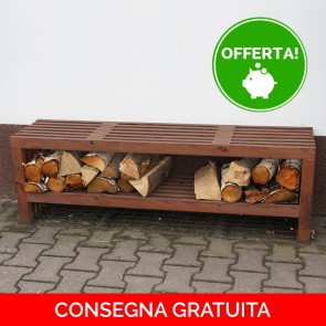 Onlywood Panca da giardino in Legno di Pino Oliato Noce 118 x 33 x 45 cm - Con Ripiano