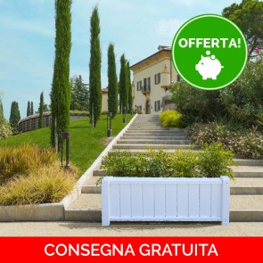 Onlywood Fioriera in Legno ROBUSTA Verniciata Bianco 110x50x50 h cm - Extra Resistenza