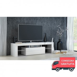 Mobile TV in Legno DEKO 140 x 40 x 45h cm - Bianco Laccato