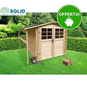 Onlywood Casetta in legno da giardino SAT 239 x 198 x 207 h. cm - con Tettoia