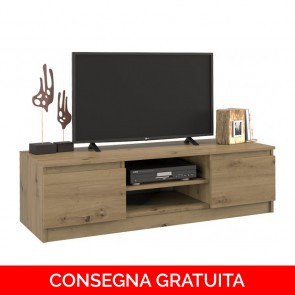 Onlywood Mobile TV in Legno MALWA 120 x 40 x 36h cm - Color Rovere