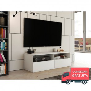Mobile TV in Legno RUMBA 120 x 40 x 38h cm - Color Bianco