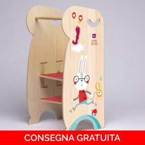 Onlywood Torretta Montessori ALICE con Disegni Colorati