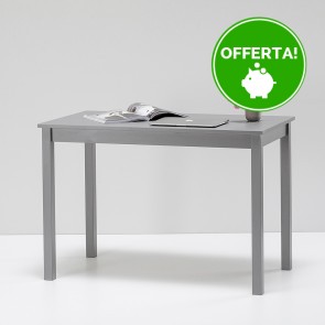 Scrivania in legno Massello rettangolare verniciata Grigio Chiaro - 2 Dimensioni disponibili