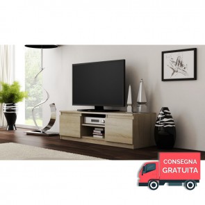 Mobile TV in Legno MALWA 120 x 40 x 36h cm - Color Rovere Chiaro