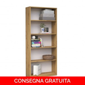 Onlywood Libreria Scaffale in Legno - 60 x 30 x 182 h cm - Rovere