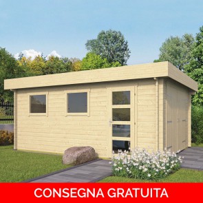 Onlywood Casetta-Garage in Legno di Abete MARKETTA - 536 x 380 cm