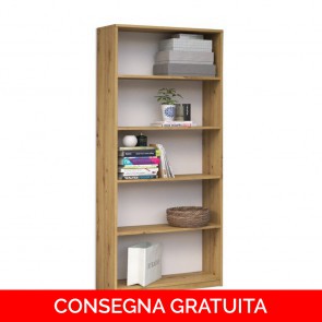 Onlywood Libreria Scaffale in Legno - 80 x 30 x 182 h cm - Rovere