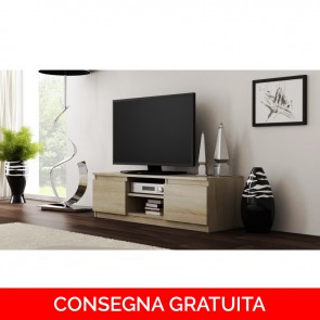 Onlywood Mobile TV in Legno MALWA 120 x 40 x 36h cm - Color Rovere Chiaro