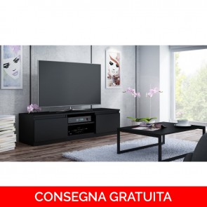 Onlywood Mobile TV in Legno MALWA 120 x 40 x 36h cm - Color Nero Opaco