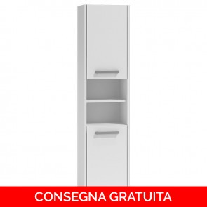 Onlywood Mobile lavanderia componibile PINO - 40 x 30 x 170h cm - Bianco