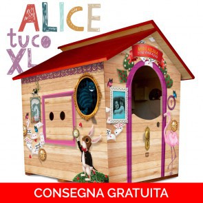 Onlywood Casetta in Legno per bambini  ALICE XL con disegni colorati