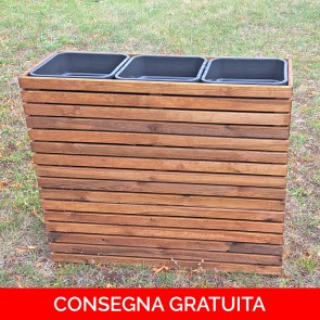Onlywood Fioriera in Legno Trattato ORCHIDEA 36,5x98x80 h cm - Color Noce - Extra Resistenza