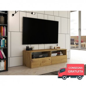 Mobile TV in Legno RUMBA 120 x 40 x 38h cm - Color Rovere