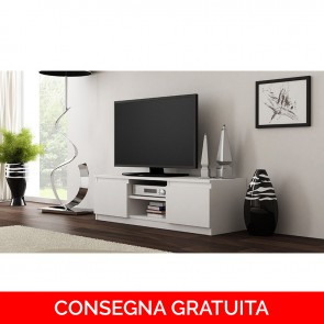 Onlywood Mobile TV in Legno MALWA 120 x 40 x 36h cm - Color Bianco Opaco