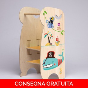 Onlywood Torretta Montessori PIRATI con Disegni Colorati