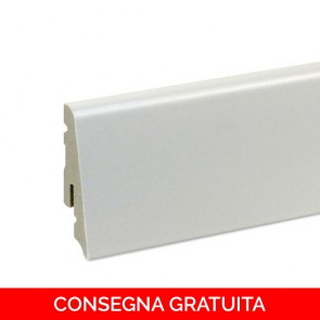 Battiscopa PVC Bianco Impermeabile con Passafilo - 58 x 13,5 mm - Inclinato - CONFEZIONE RISPARMIO 24 ML