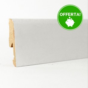 Onlywood Battiscopa MDF Bianco Liscio EVE - 14 x 58 mm - Asta da 2,4 m - Verniciabile