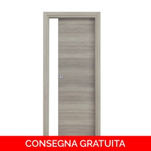 Porta Scorrevole Interna Reversibile MICROTEC Mdf Rovere Grigio h. 210 cm - 4 Dimensioni