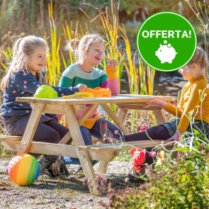 Onlywood Tavolo Picnic per Bambini in Legno Trattato - 95x90x50 h cm 