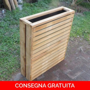 Onlywood Fioriera in Legno Trattato TULIPANO 70x20x80 h cm - Extra Resistenza - Antivento