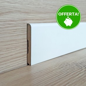 Battiscopa MDF Bianco Liscio EVE - 8 x 70 mm - Asta da 2,2 m - Verniciabile