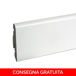 Battiscopa PVC Bianco Impermeabile con Passafili - 58 x 14 mm - Inclinato - CONFEZIONE RISPARMIO 24 ML