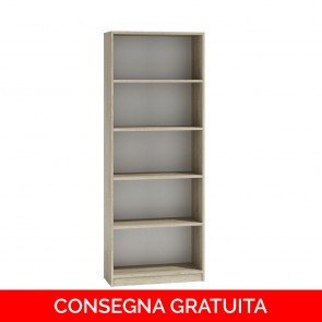 Onlywood Libreria Scaffale in Legno - 60 x 30 x 182 h cm - Rovere Chiaro