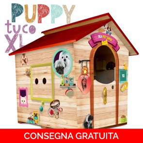 Onlywood Casetta in Legno per bambini  PUPPY XL con disegni colorati