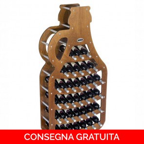 Cantinetta portabottiglie in legno FIASCO - 75 x 25 x 150h cm - 36 bottiglie - finitura Noce