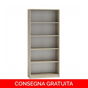 Onlywood Libreria Scaffale in Legno - 80 x 30 x 182 h cm - Rovere Chiaro