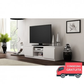 Mobile TV in Legno MALWA 120 x 40 x 36h cm - Color Bianco Opaco