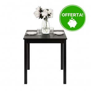 Tavolo in legno Massello Quadrato  verniciato Nero - Dimensioni 68 x 68 x 75 h. cm