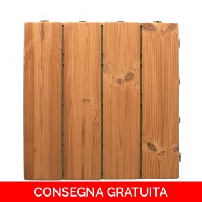 Piastrelle ad incastro per esterno WOODSTYLE in legno Thermowood - 40 x 40 x 4,5 cm