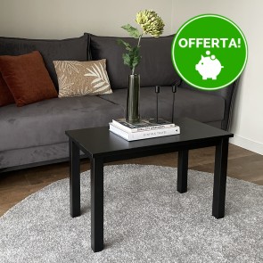 Tavolino da salotto in legno Massello verniciato Nero - 2 Dimensioni disponibili