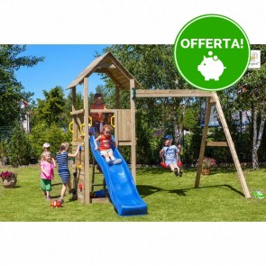 Parco Giochi in Legno Autoclavato Fungoo CAROL 2 con  Scivolo e Altalena