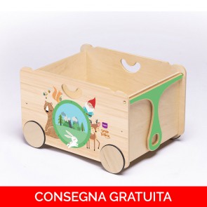 Onlywood Portagiochi Montessori MAGICWOOD con Disegni Colorati
