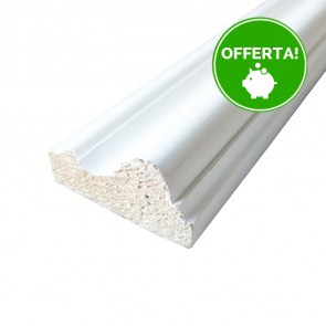 Cornice per Boiserie in Legno Massello Laccato Bianco 61 x 30 mm - Asta da 3 m