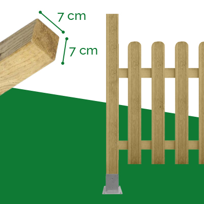 Palo montante per staccato in legno