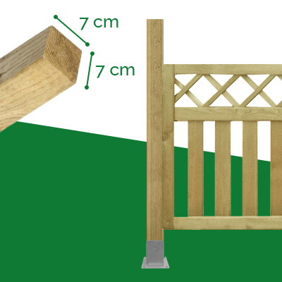 Palo montante per staccato in legno