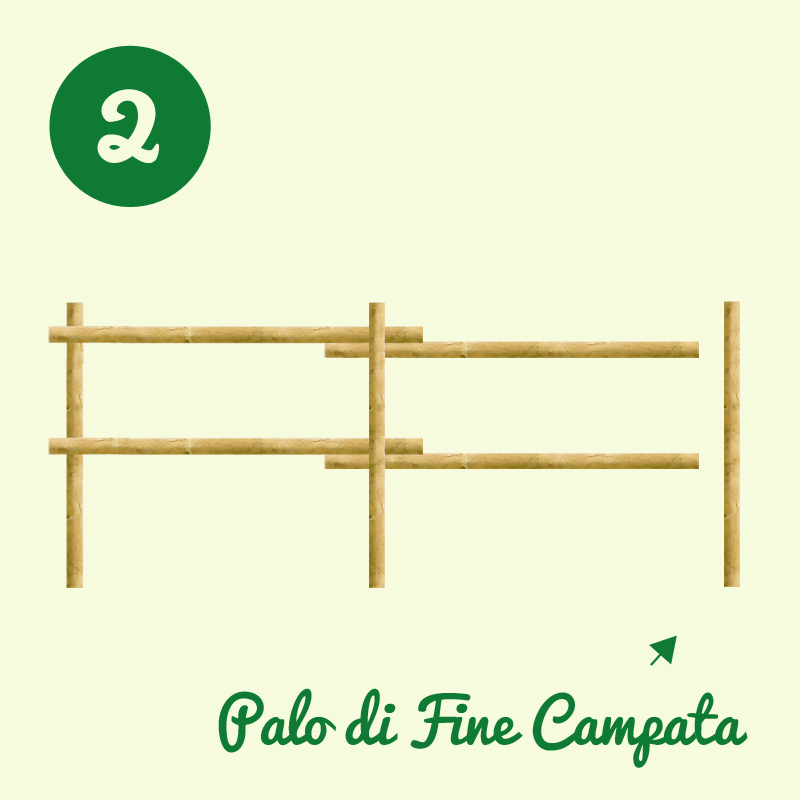 Pali in legno di Castagno Tornito