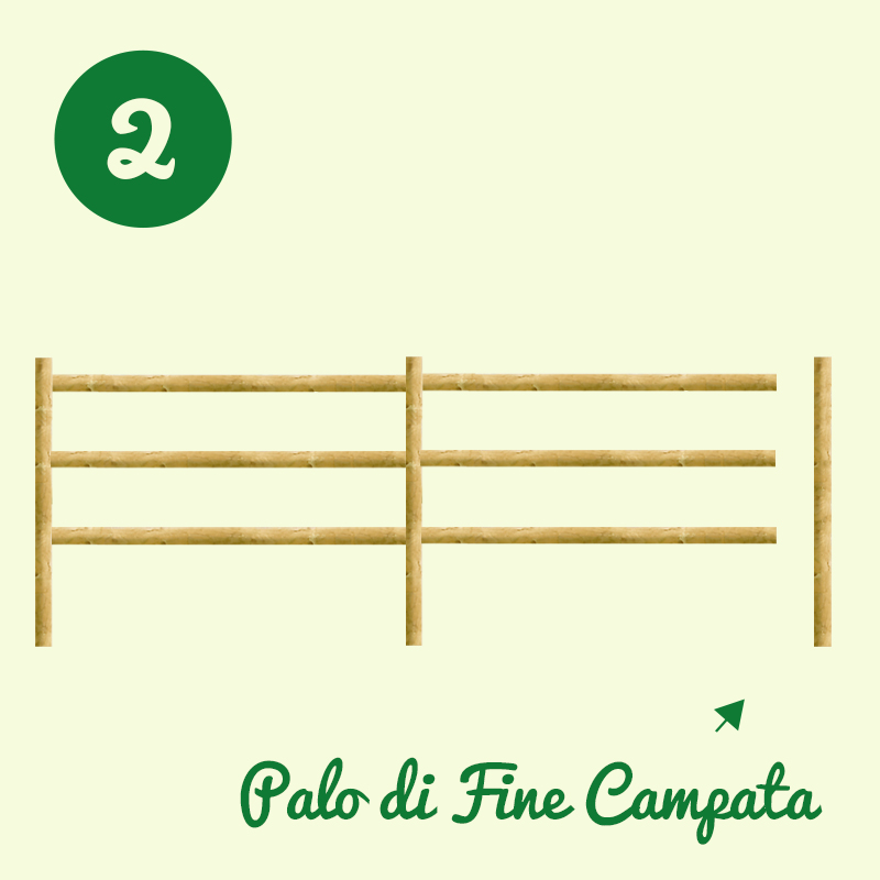 Pali in legno di Castagno Tornito