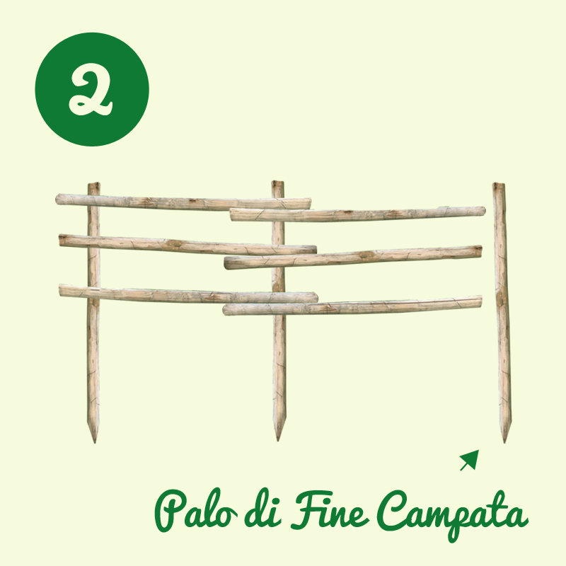 Pali in legno di castagno scortecciato Onlywood