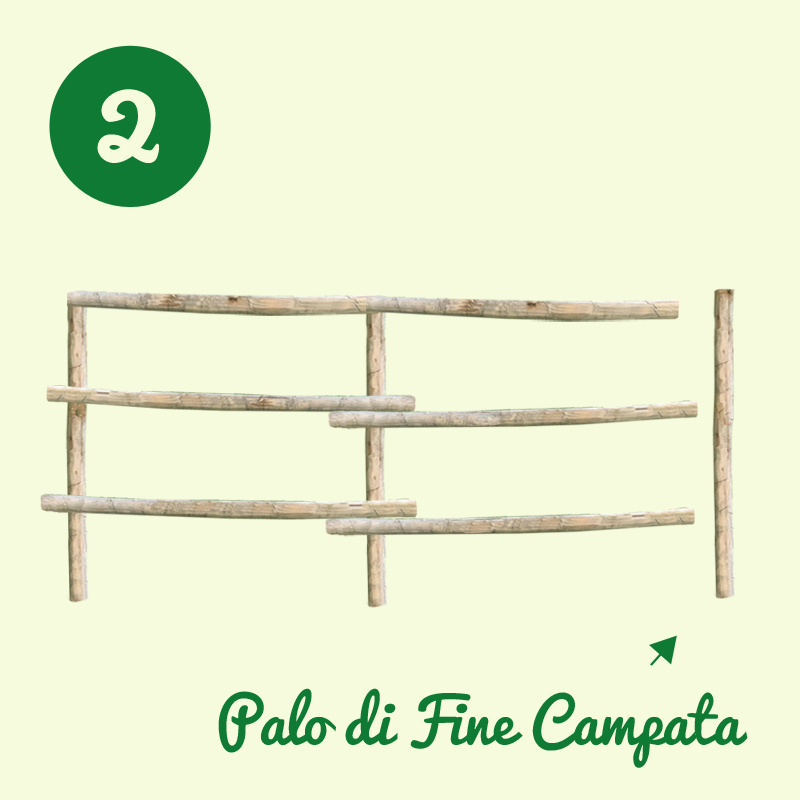 Pali in legno di castagno scortecciato Onlywood