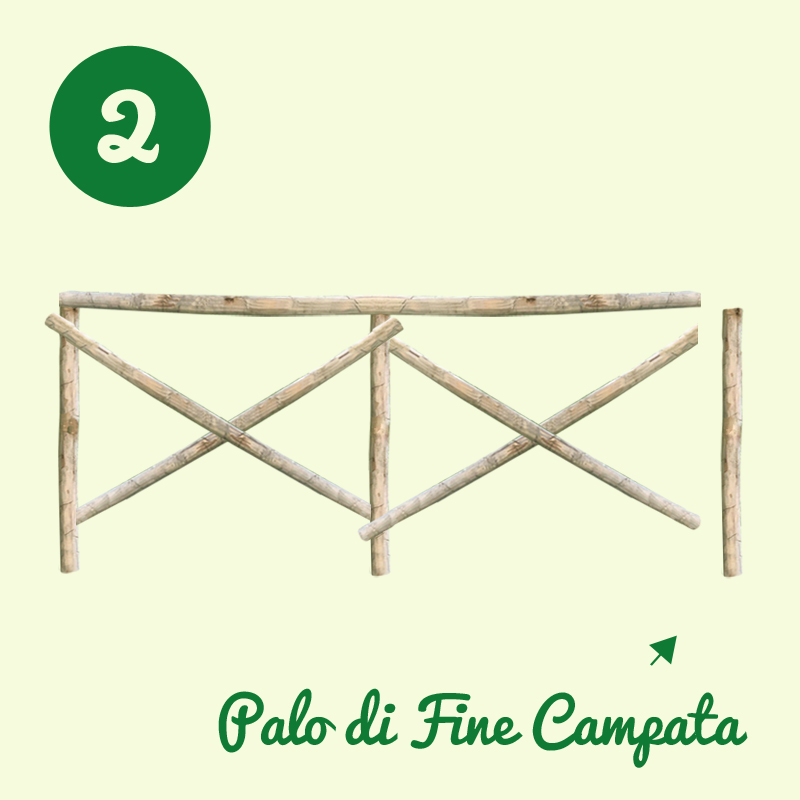 Pali in legno di castagno scortecciato Onlywood