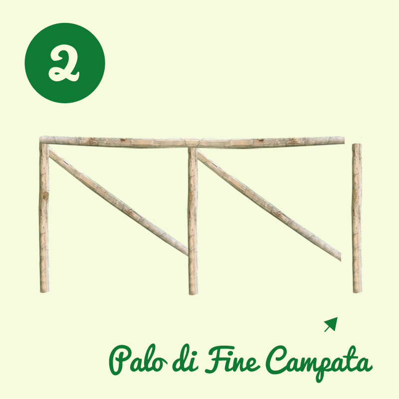 Pali in legno di castagno scortecciato Onlywood