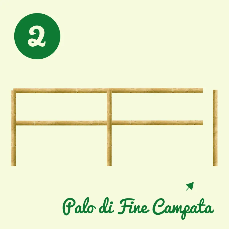 Pali in legno di Castagno Tornito
