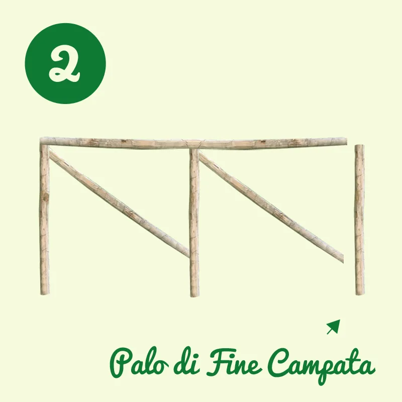 Pali in legno di castagno scortecciato Onlywood