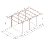 Onlywood Copertura in legno per auto 3 x 5 metri in legno impregnato classe 3-30175
